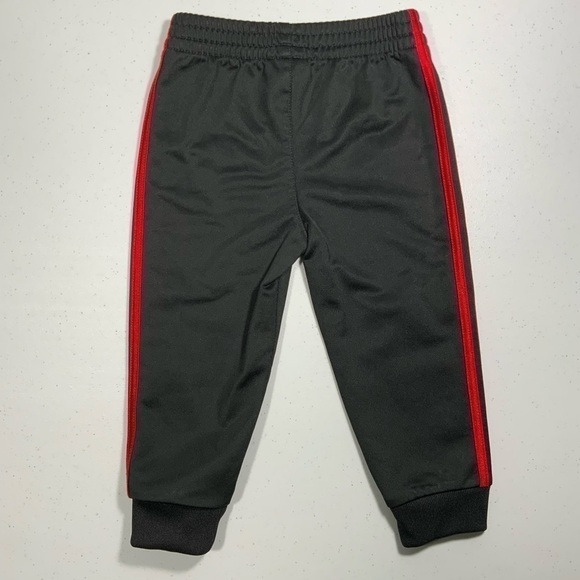 adidas Kid’s Tricot Joggers Track Pants 12 Months Red & Black - Picture 3 of 5